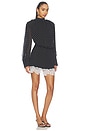 view 2 of 4 MINIVESTIDO MINI DRESS LONGSLEEVE LACE DETAIL in 1000 Black Comb