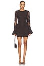 view 1 of 4 3d Flower Longsleeve Mini Dress in Mol?