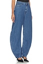 view 2 of 6 JEANS CON PERNERA ACAMPANADA DRAPED BARREL LEG JEANS in Medium Blue Denim