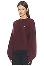 view 2 of 5 Cable Crewneck Sweater in Decadent Chocolate
