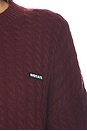 view 6 of 5 Cable Crewneck Sweater in Decadent Chocolate