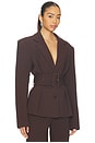 view 2 of 4 Suiting Belted Blazer in Chicory Coffee