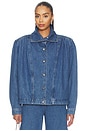 view 2 of 5 CHAQUETA DENIM GATHERED DENIM JACKET in Medium Blue Denim