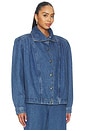 view 3 of 5 CHAQUETA DENIM GATHERED DENIM JACKET in Medium Blue Denim