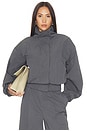 view 1 of 4 Crispy Track Jacket in Gray Pinstripe