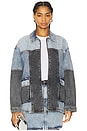 view 1 of 4 Oversized Patchwork Jacket in Medium Blue Denim