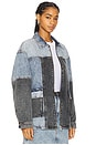 view 2 of 4 Oversized Patchwork Jacket in Medium Blue Denim