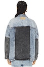 view 3 of 4 Oversized Patchwork Jacket in Medium Blue Denim