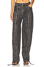 view 1 of 6 Denim Laced Leg Pant in Black