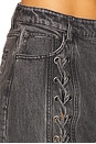 view 6 of 6 Denim Laced Leg Pant in Black