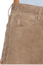 view 6 of 6 Straight Suede Pants in Morel