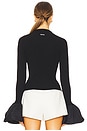 view 3 of 4 Knit High Neck Top in Black