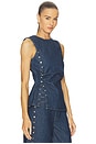 view 2 of 4 TOP DE MEZCLILLA ABOTONADO in Dark Blue Denim