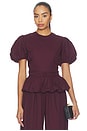 view 1 of 4 TOP PUFF SLEEVE TOP in Zinfandel