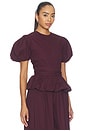 view 2 of 4 TOP PUFF SLEEVE TOP in Zinfandel