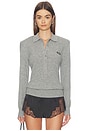 view 1 of 5 Wool Longleeve Polo in Frost Gray