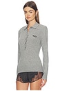 view 2 of 5 Wool Longleeve Polo in Frost Gray