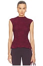 view 1 of 5 TOP MAILLE FILET FLOWER MESH TOP in Decadent Chocolate