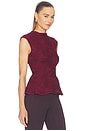 view 2 of 5 TOP MAILLE FILET FLOWER MESH TOP in Decadent Chocolate