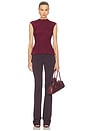 view 4 of 5 TOP MAILLE FILET FLOWER MESH TOP in Decadent Chocolate
