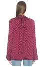 view 4 of 5 Dot Satin Bow Shirt in Winetasting Combo