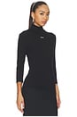 view 2 of 5 Jersey 3/4 Turtleneck in Black