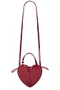 view 1 of 5 BOLSO DE CORAZÓN PATENT CROCO HEART BAG in Windsor Wine