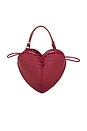 view 2 of 5 BOLSO DE CORAZÓN PATENT CROCO HEART BAG in Windsor Wine