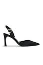 view 1 of 5 TACÓN SLINGBACK HIGH HEEL SATIN  in Black