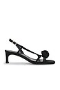 view 1 of 5 SANDALIA MID HEEL KNOT SATIN STRAPPY  in Black