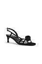 view 2 of 5 SANDALIA MID HEEL KNOT SATIN STRAPPY  in Black