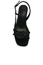 view 4 of 5 SANDALIA MID HEEL KNOT SATIN STRAPPY  in Black