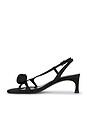 view 5 of 5 SANDALIA MID HEEL KNOT SATIN STRAPPY  in Black
