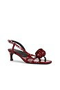 view 2 of 5 SANDALES MID HEEL KNOT PATENT CROC STRAPPY  in Windsor Wine