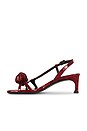 view 5 of 5 SANDALES MID HEEL KNOT PATENT CROC STRAPPY  in Windsor Wine