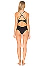 view 3 of 3 Lela One Piece Swimsuit in Black Glossy Pique & Matte Pique