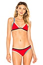 view 1 of 4 Jett Bikini Top in Red & Evening Blue