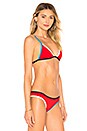 view 2 of 4 Jett Bikini Top in Red & Evening Blue