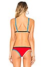 view 3 of 4 Jett Bikini Top in Red & Evening Blue