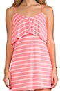 view 5 of 6 Low V Back Dress in Neon Coral Stripe
