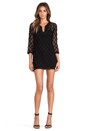view 4 of 5 ROBE COURTE À LONGUES MANCHES in Black Crochet