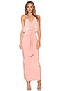 view 1 of 3 T-Bags Domino Tie Front Maxi Dress in Blush
