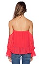 view 3 of 3 Long Sleeve Off the Shoulder Top in Poppy