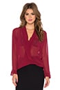 view 1 of 3 Cross Front Blouse in Wine