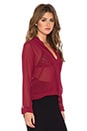 view 2 of 3 Cross Front Blouse in Wine
