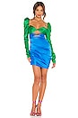 view 1 of 5 Twist Dress in Emerald & Cobalt