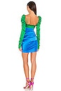 view 3 of 5 Twist Dress in Emerald & Cobalt