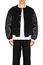 view 1 of 5 Varsity Jacket With Leather Combo in Black