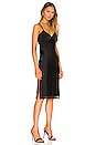 view 2 of 3 Fitted Midi Slip Dresss in Black
