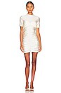 view 1 of 3 Mock Neck Ruched Bodycon Dress in Vintage White